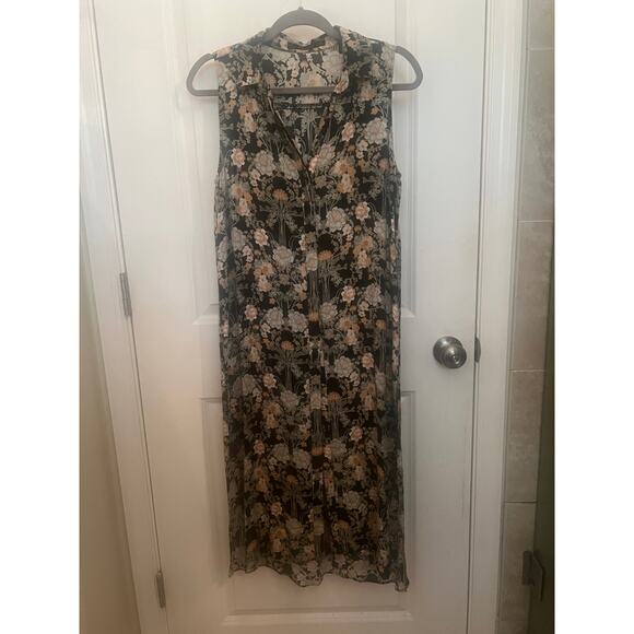 Zara Floral Black Midi Dress - Picture 2 of 9